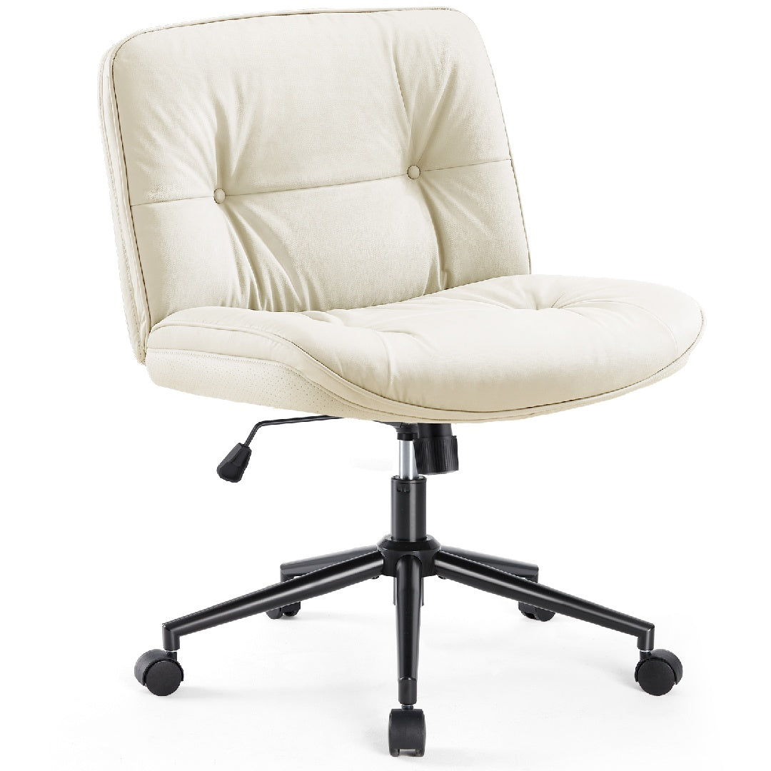 Armless Vanity Desk Wide Seat, Swivel Chair