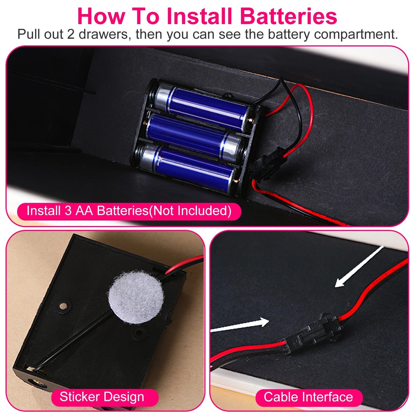 3 Layer Jewelry Box With LED Mirror With 2 Drawers