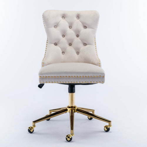 Velvet Fabric Tufted Button Makeup Dressing Chair
