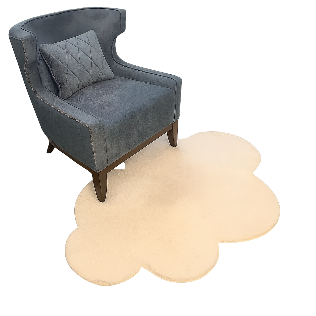 Lovely White Cloud Shaped Vanity Rug