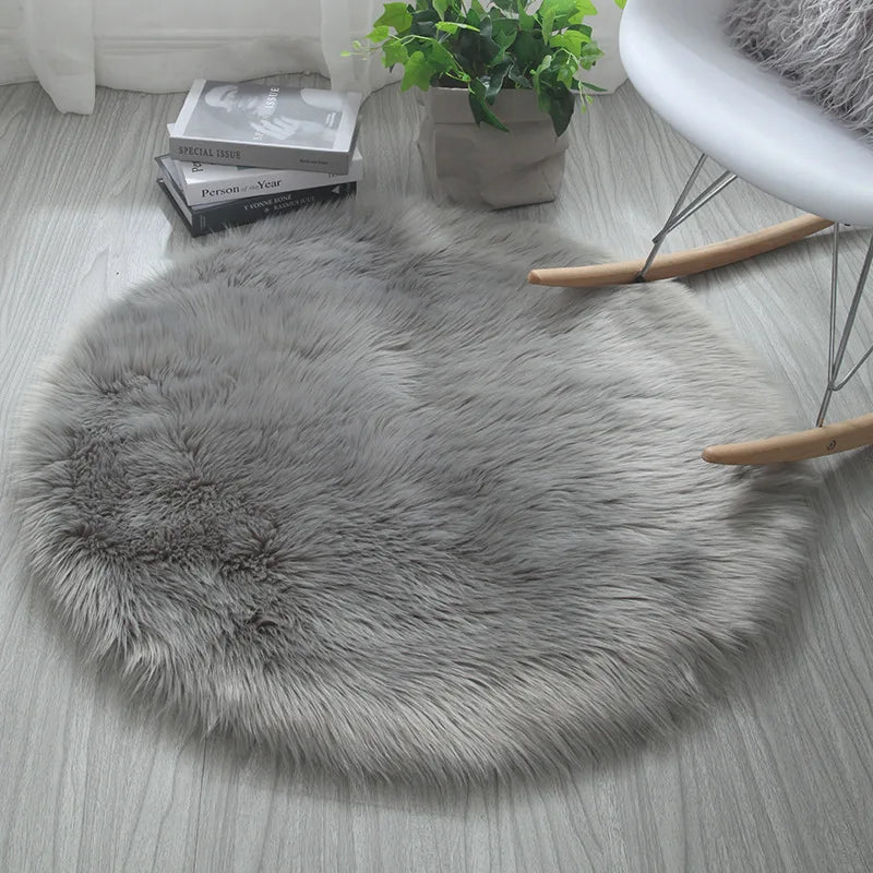 Artificial Sheepskin Vanity Chair Carpet Mat