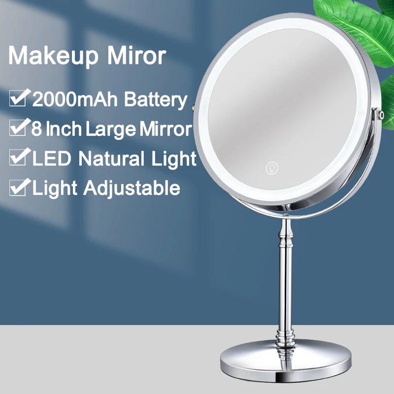 8 Inch Portable Vanity Makeup Mirror With 10X Magnifying