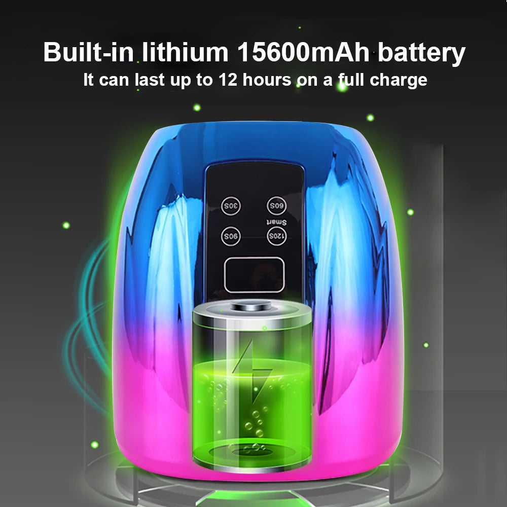 Rechargeable UV LED Acrylic Nail Dryer Lamp 90W, 4 Timer Setting & 45 LED