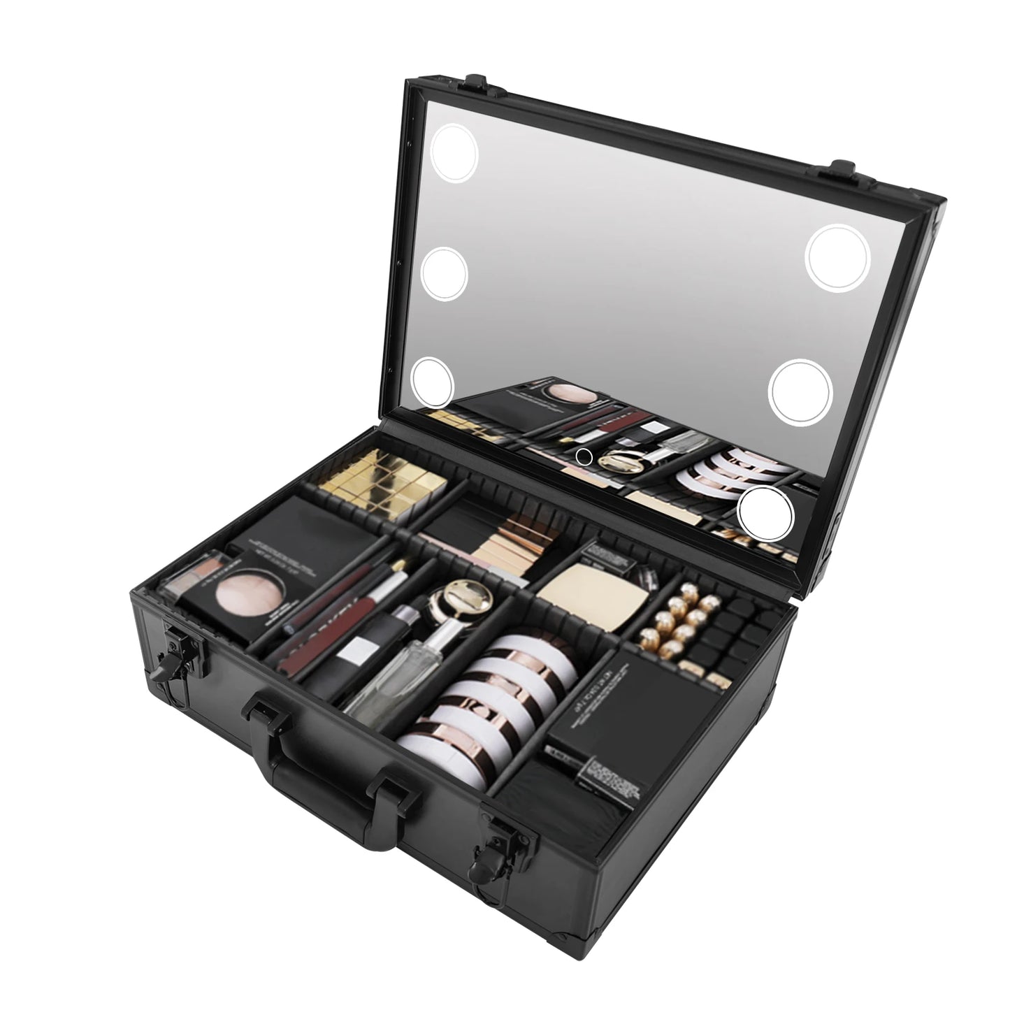 Large Makeup & cosmetic Storage Case With LED Mirror