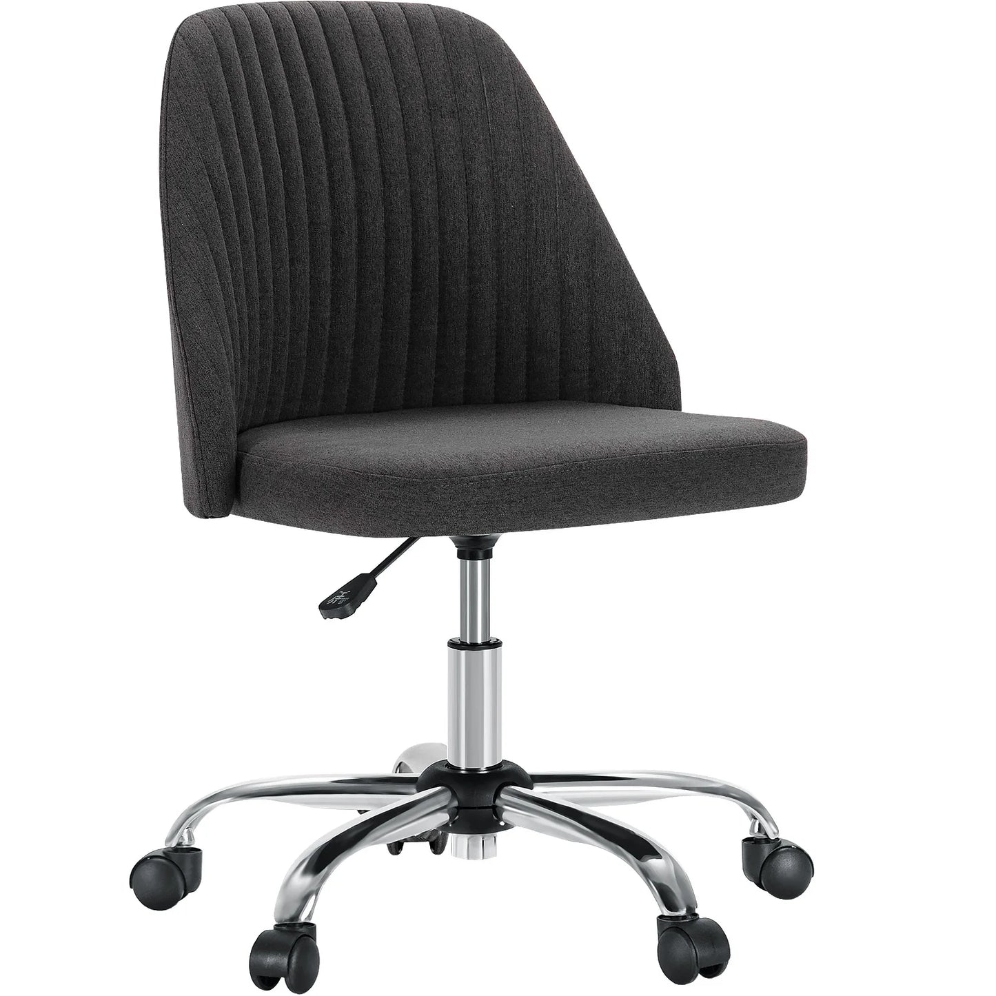 Armless Vanity Swivel Chair with Modern Fabric