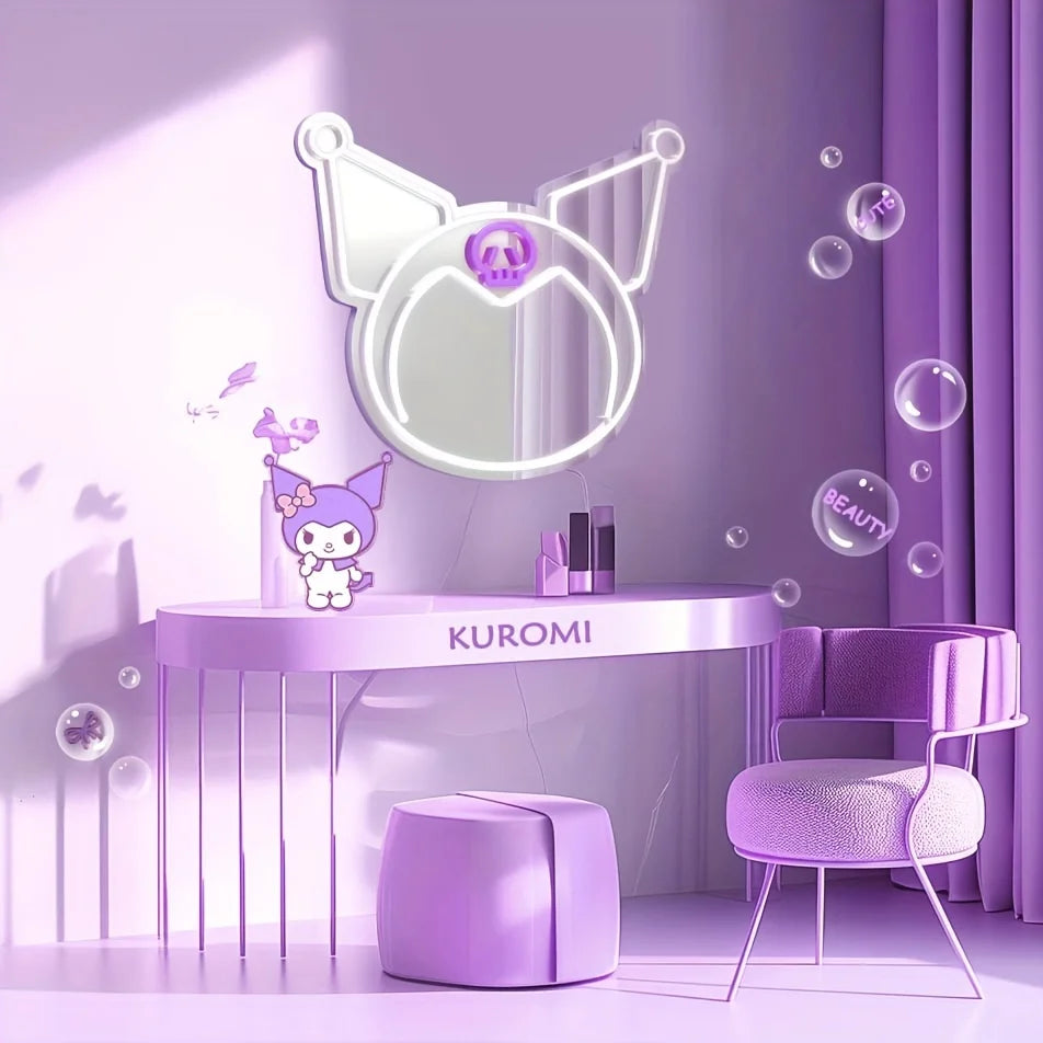 Sanrio Kuromi Purple Decor Mirror Neon Light