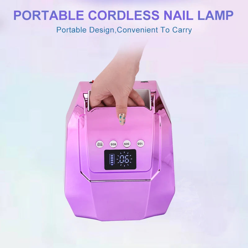 Rechargeable UV LED Nail Dryer Lamp 98W, 4 Timer Setting & 33 LED