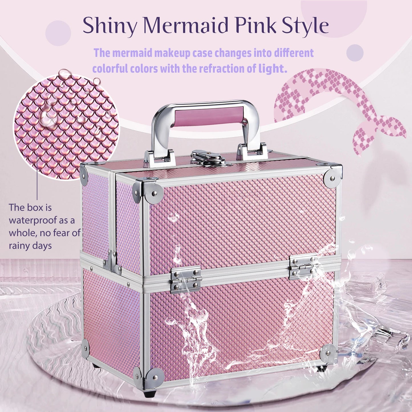 Portable Alloy Cosmetics Makeup Case