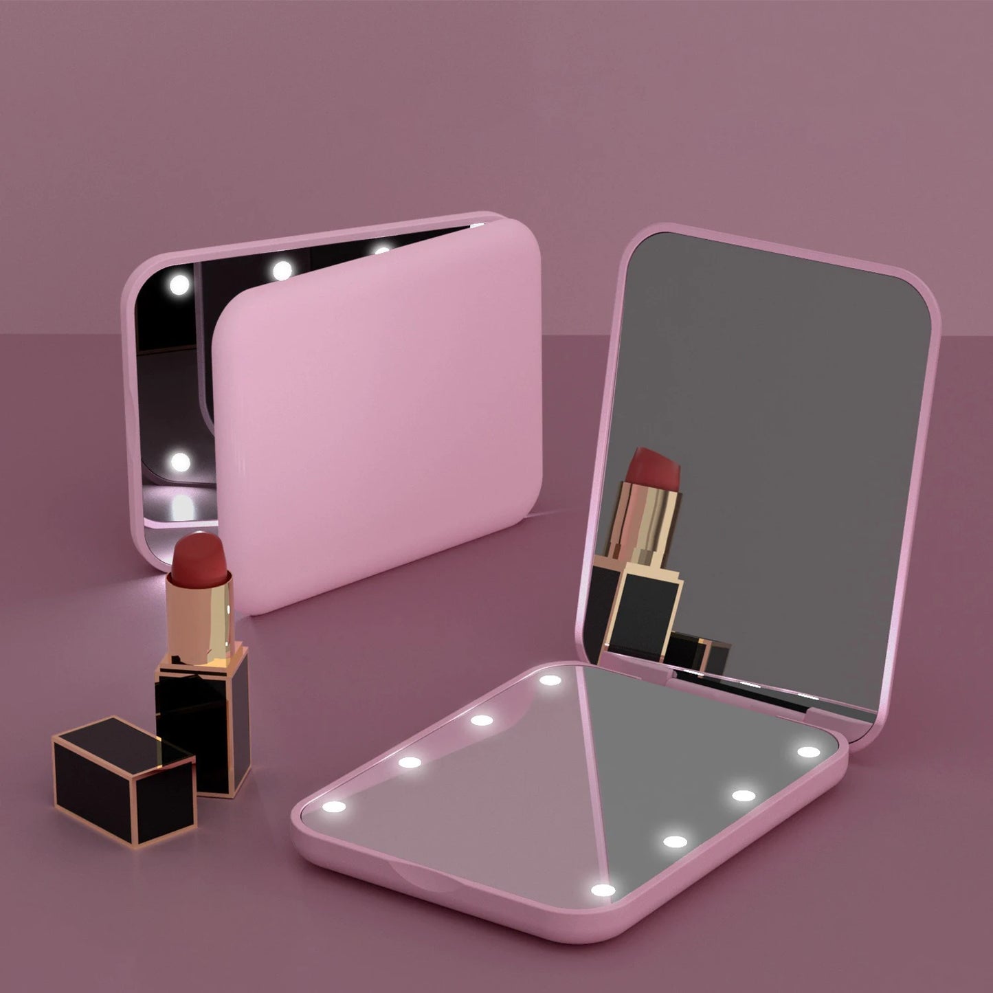 Portable Mini LED Makeup Vanity Mirrors with 2X Magnification