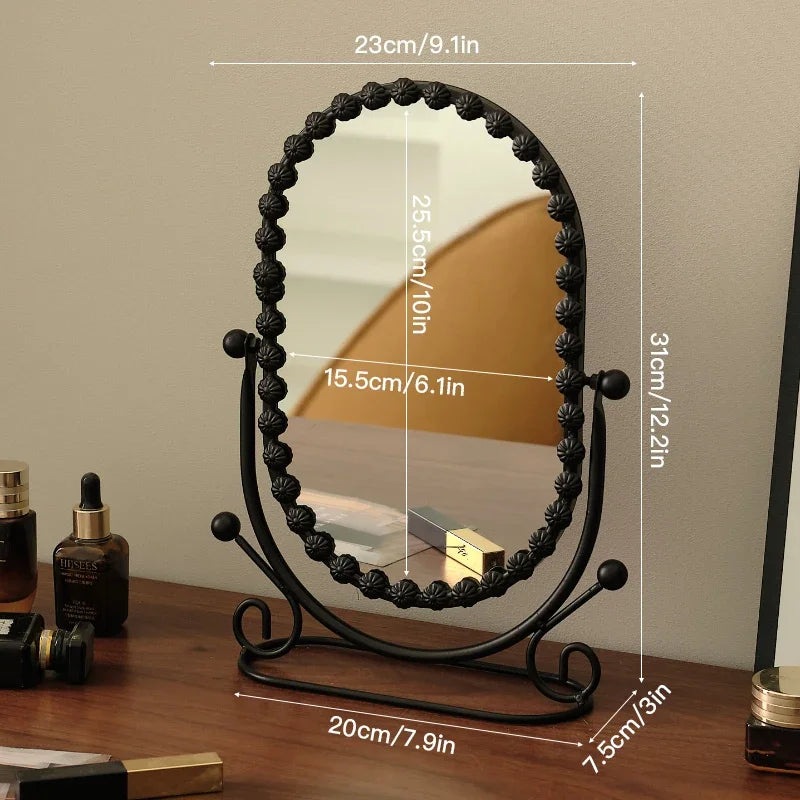 Luxury European Style Vertical Dressing Mirror with Gold Frame