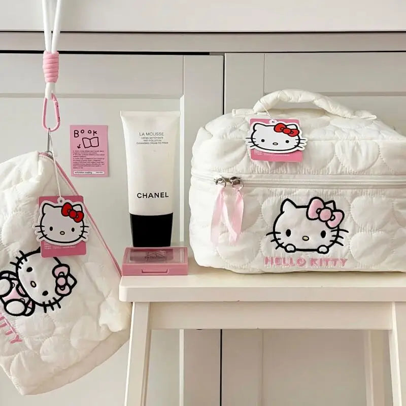 Hello Kitty Large Capacity Makeup & Cosmetic Pouch with Double Zipper for Girls