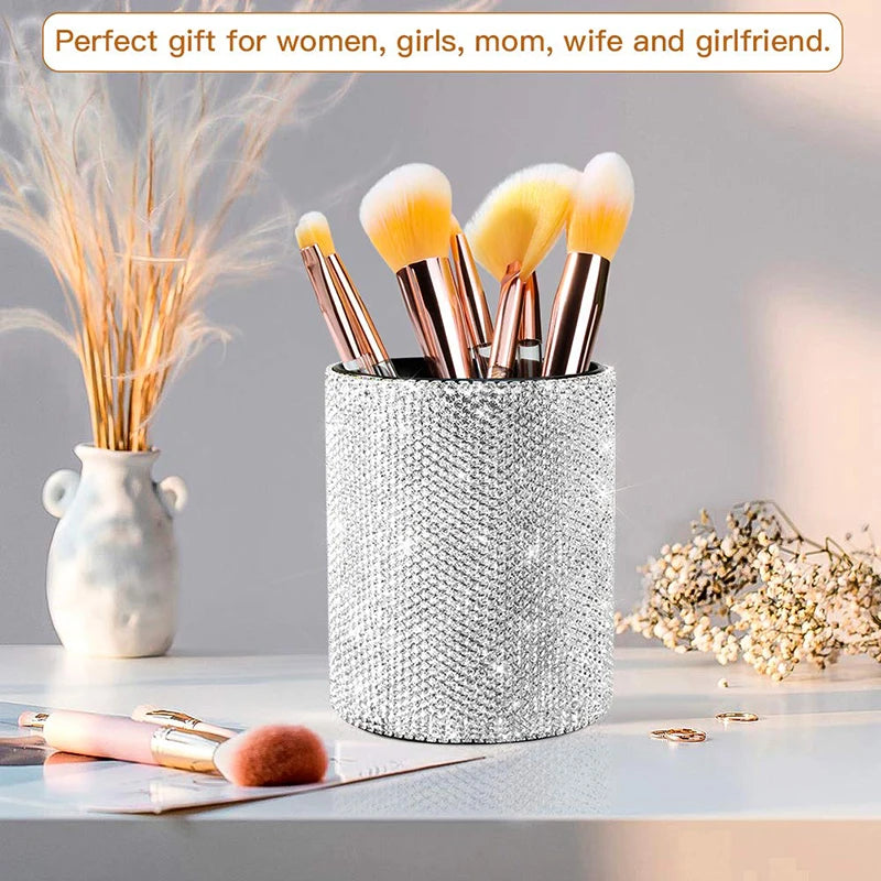 Luxury Sparkling Rhinestone Makeup Brush Holder