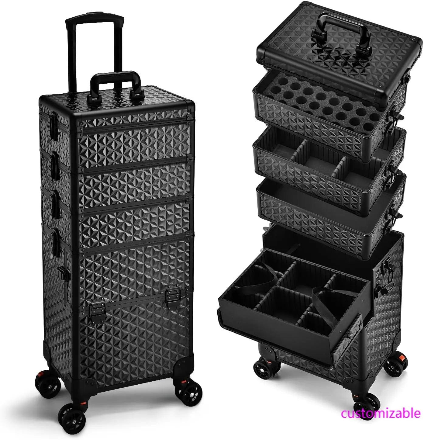 5 in 1 Customizable Makeup Train Case
