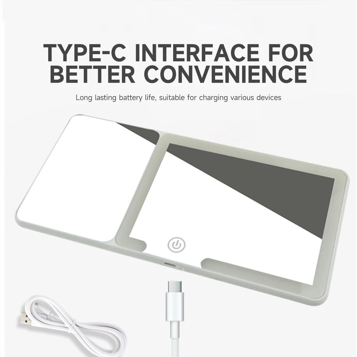 Car Sun Visor LED Vanity Mirror with Touch Screen & 3X Magnification