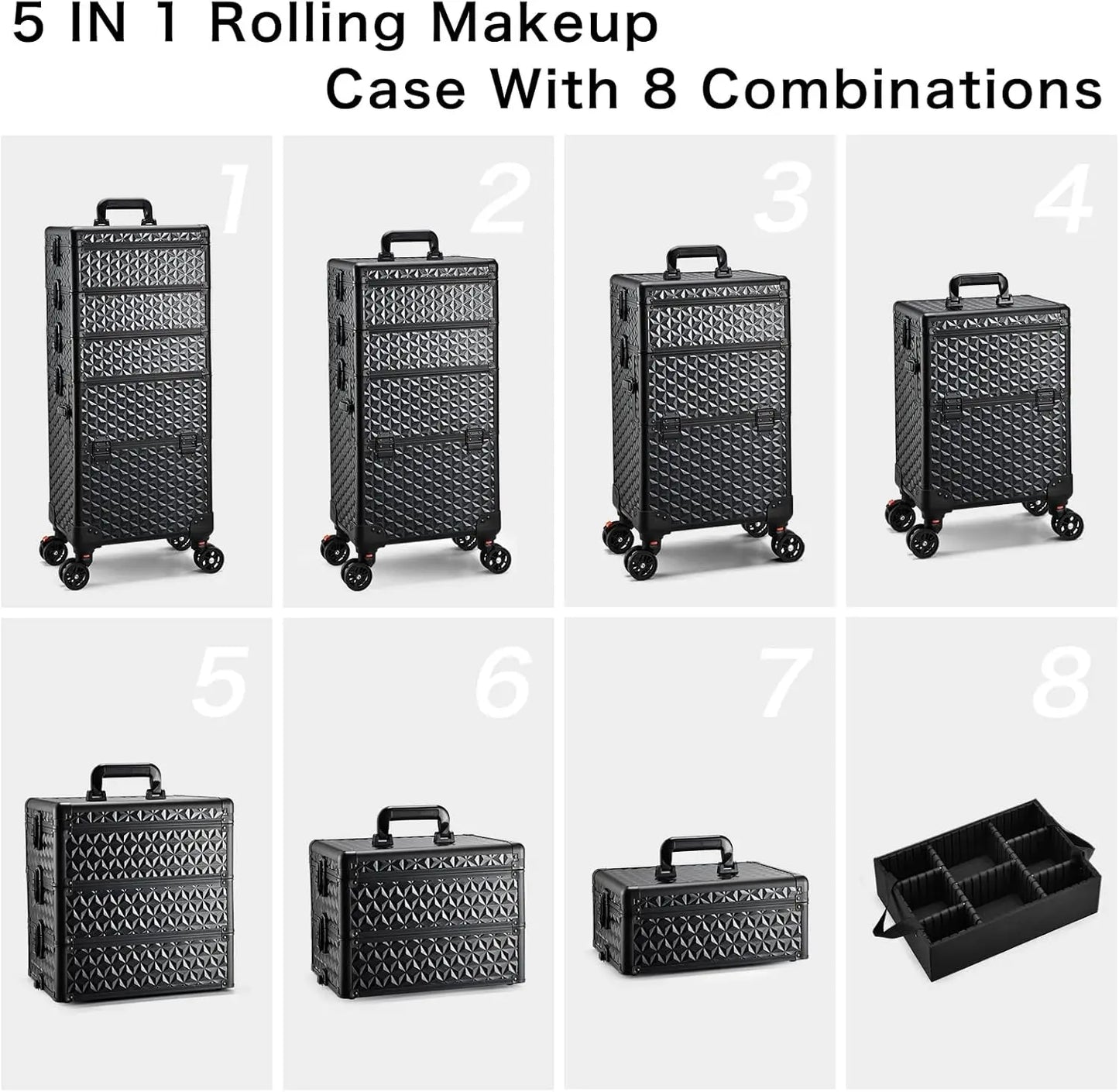 5 in 1 Customizable Makeup Train Case