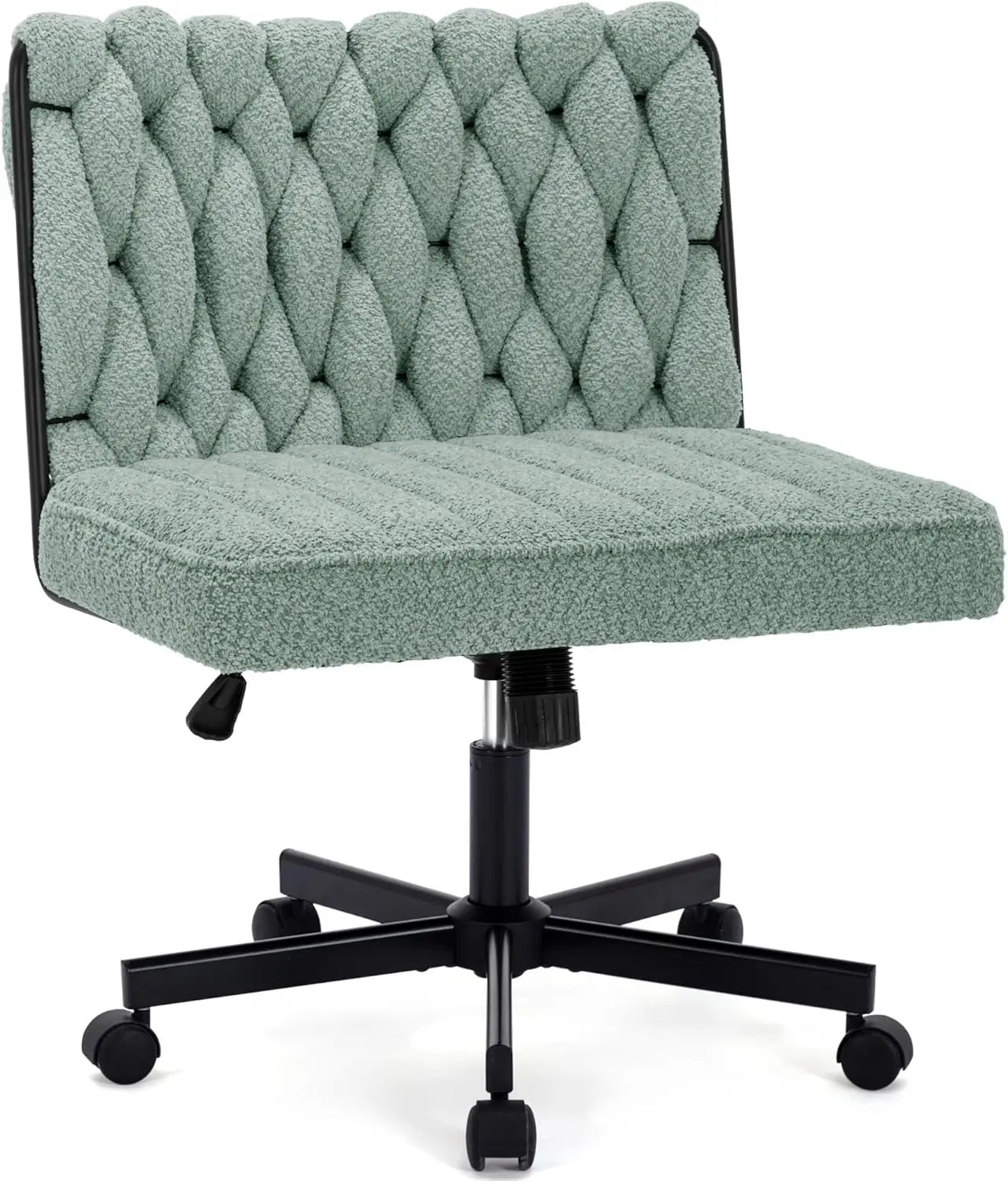 Modern Armless Vanity Desk Chair With Wide Seat