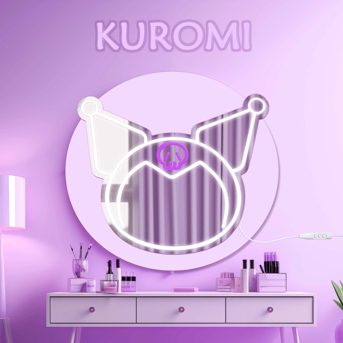 Sanrio Kuromi Purple Decor Mirror Neon Light