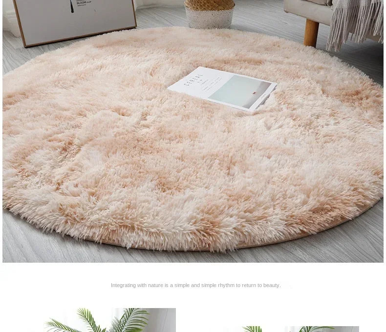 Soft Fluffy Circular Rugs for Vanity Desk Chair
