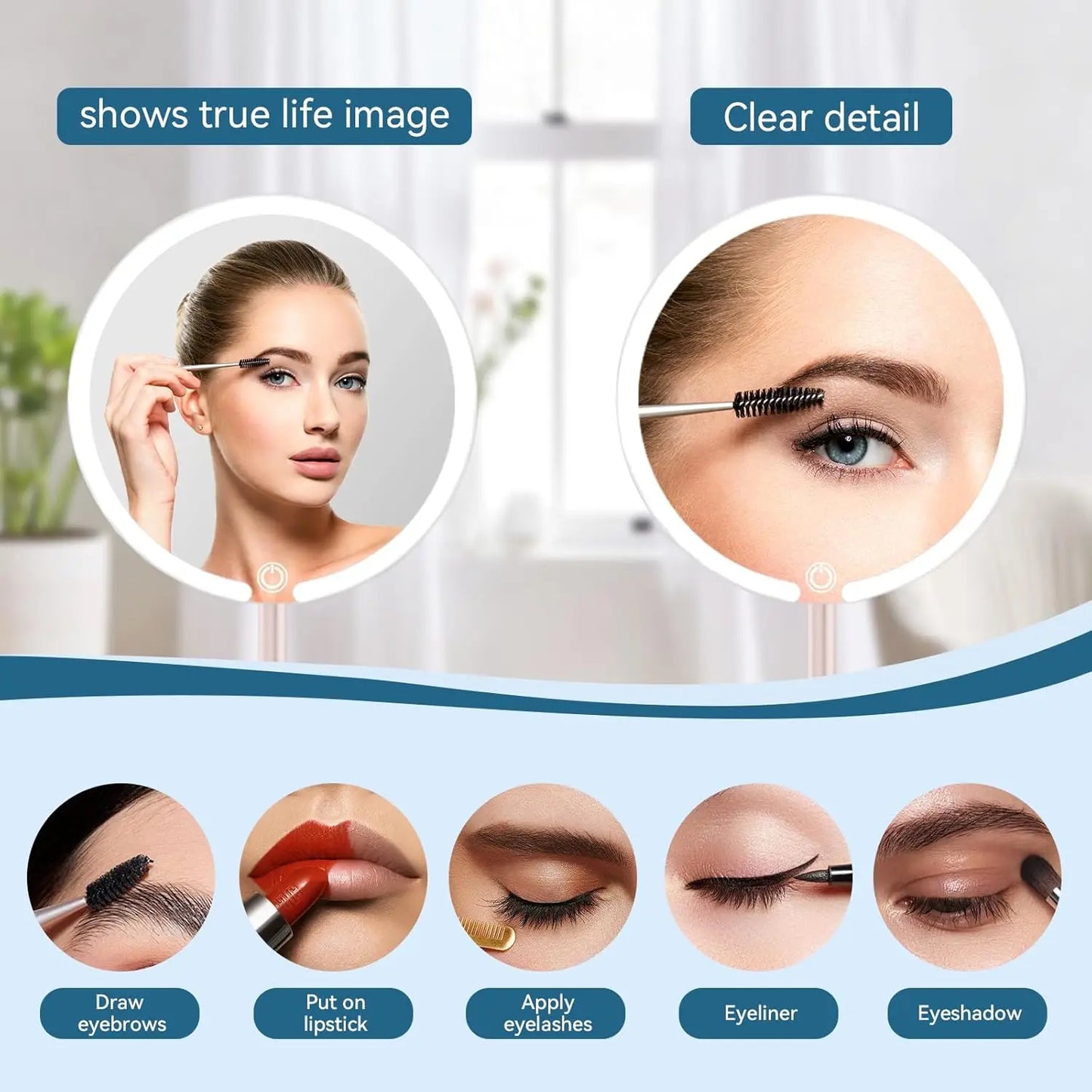 Portable Vanity Makeup Mirror With Touch Control