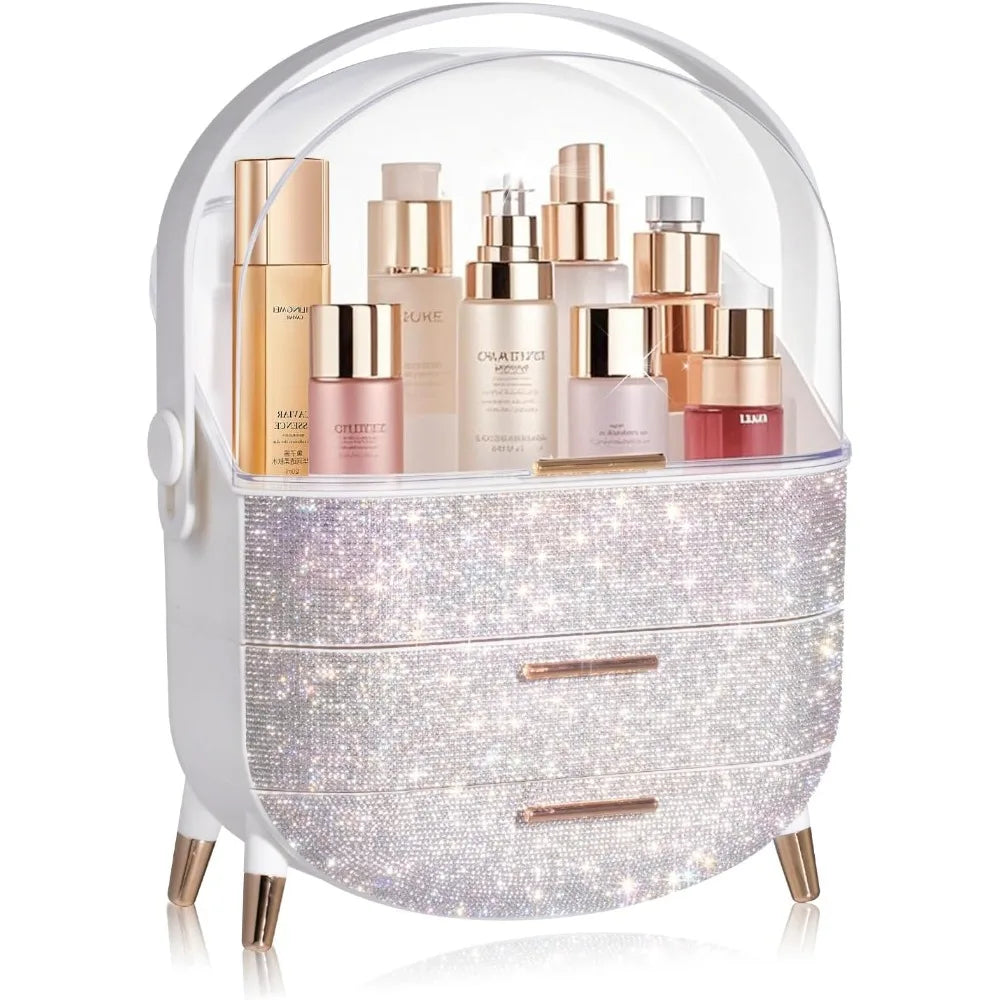 Egg Shape Glittery Makeup Storage Box