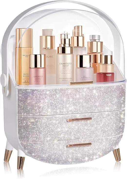 Egg Shape Glittery Makeup Storage Box