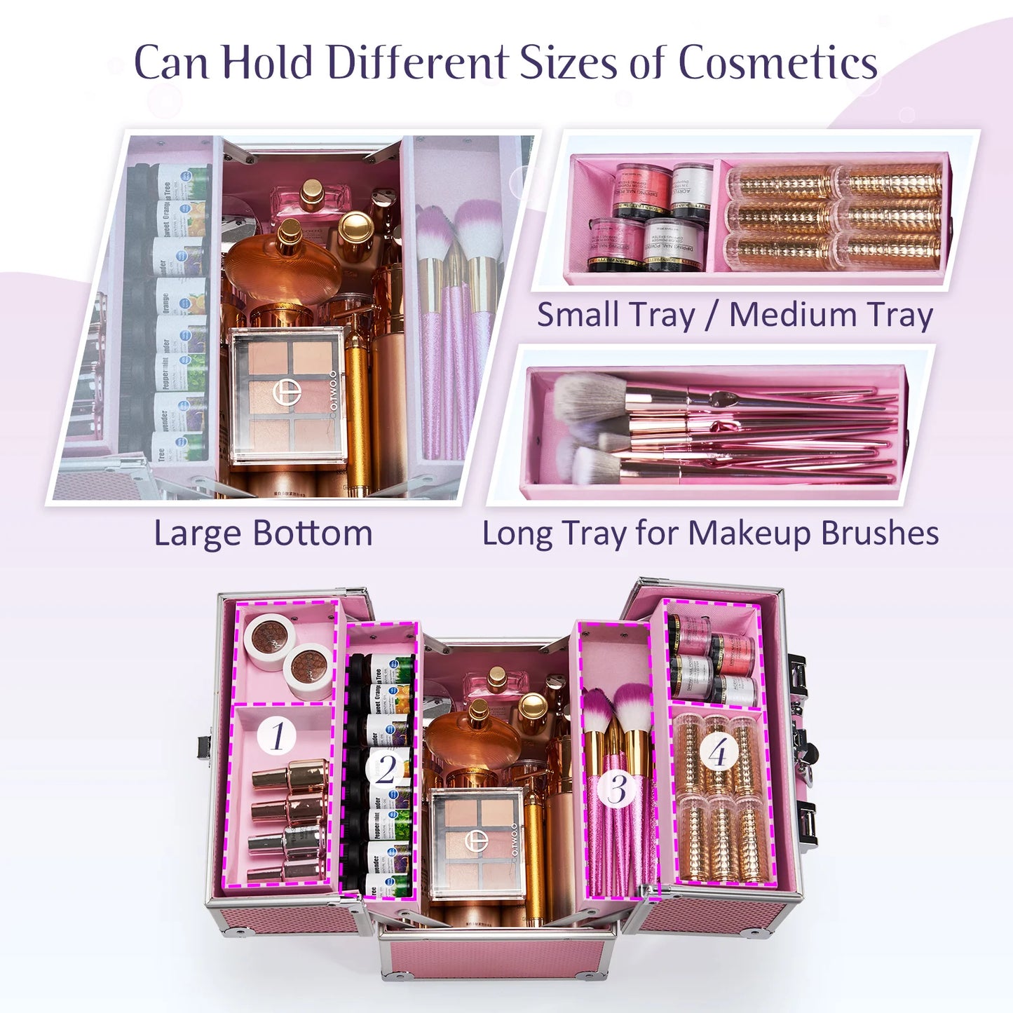 Portable Alloy Cosmetics Makeup Case