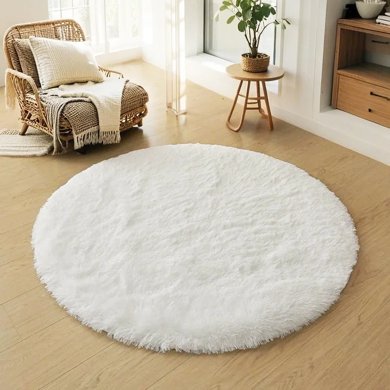 Soft Plush Circular Rugs for Vanity Desk Chair