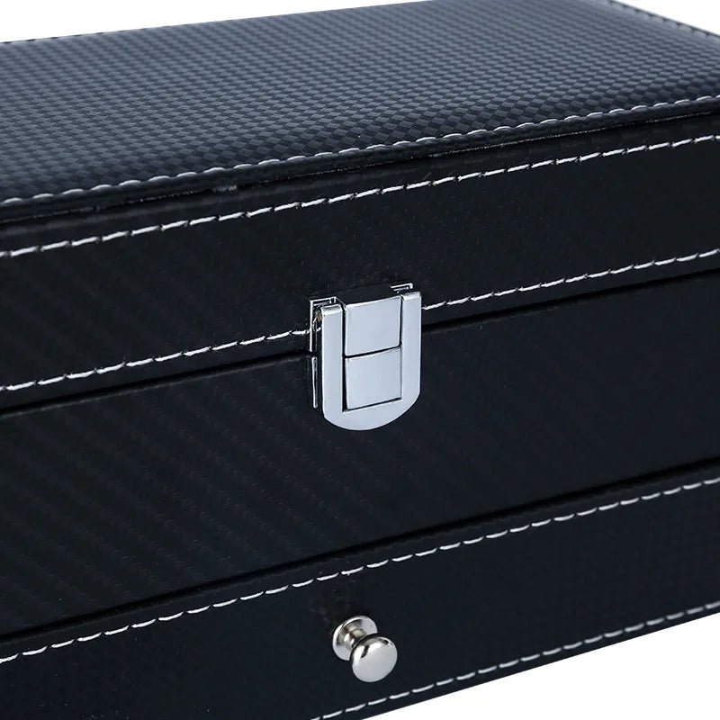 Pure Leather Double Layer Multi Purpose Jewelry & Watch Storage Box