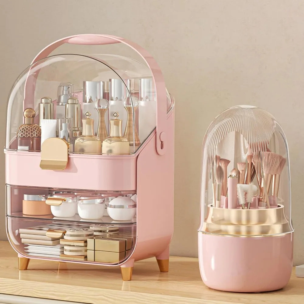 Makeup Storage Box With Brush Holder