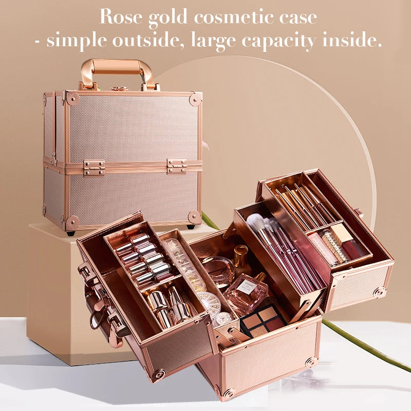 Portable Alloy Cosmetics Makeup Case