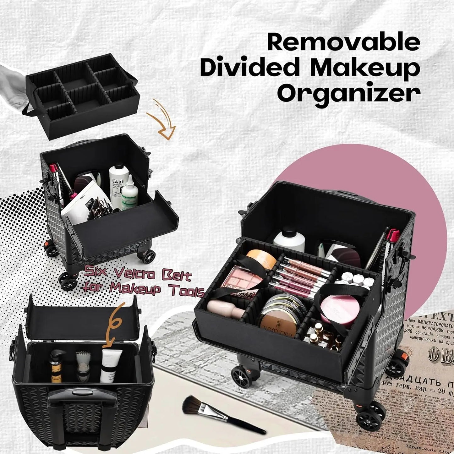 5 in 1 Customizable Makeup Train Case