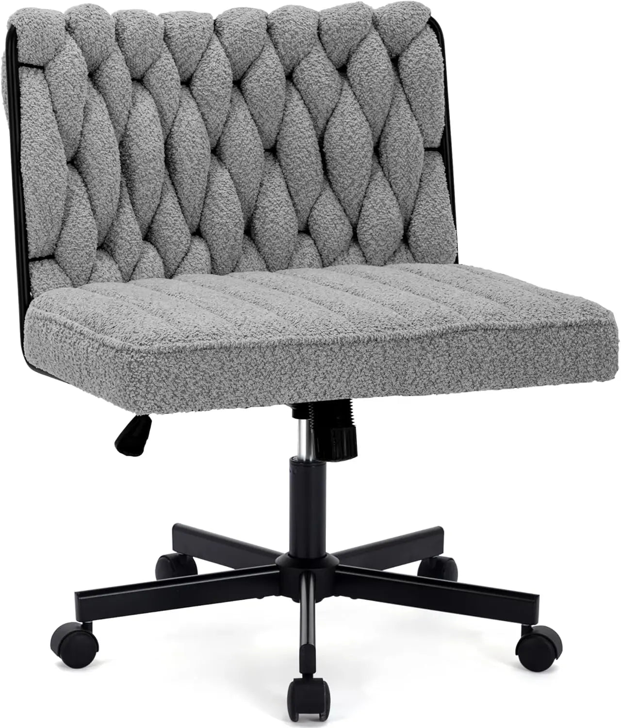 Modern Armless Vanity Desk Chair With Wide Seat