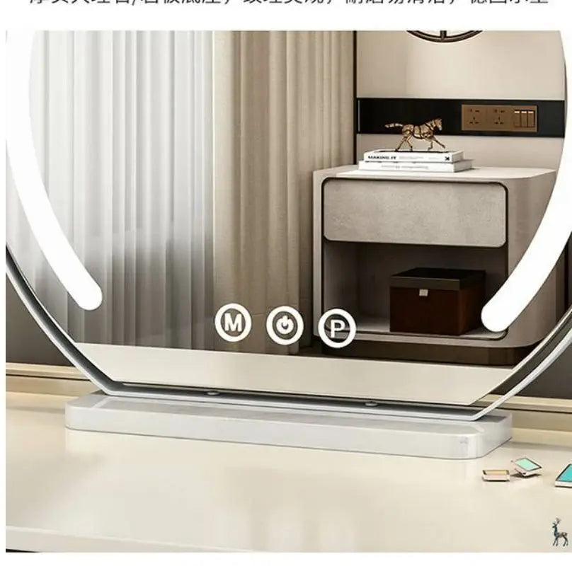 Semicircular Makeup Vanity Mirror with Smart Touch