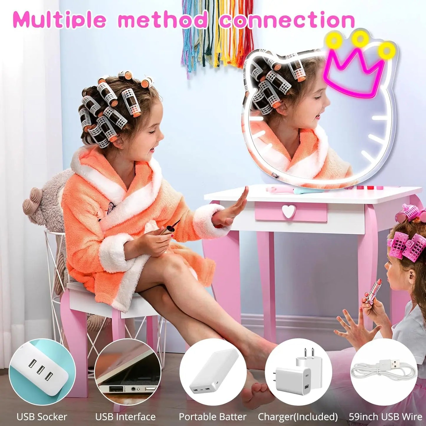 Hello Kitty Neon LED Light Makeup Mirror