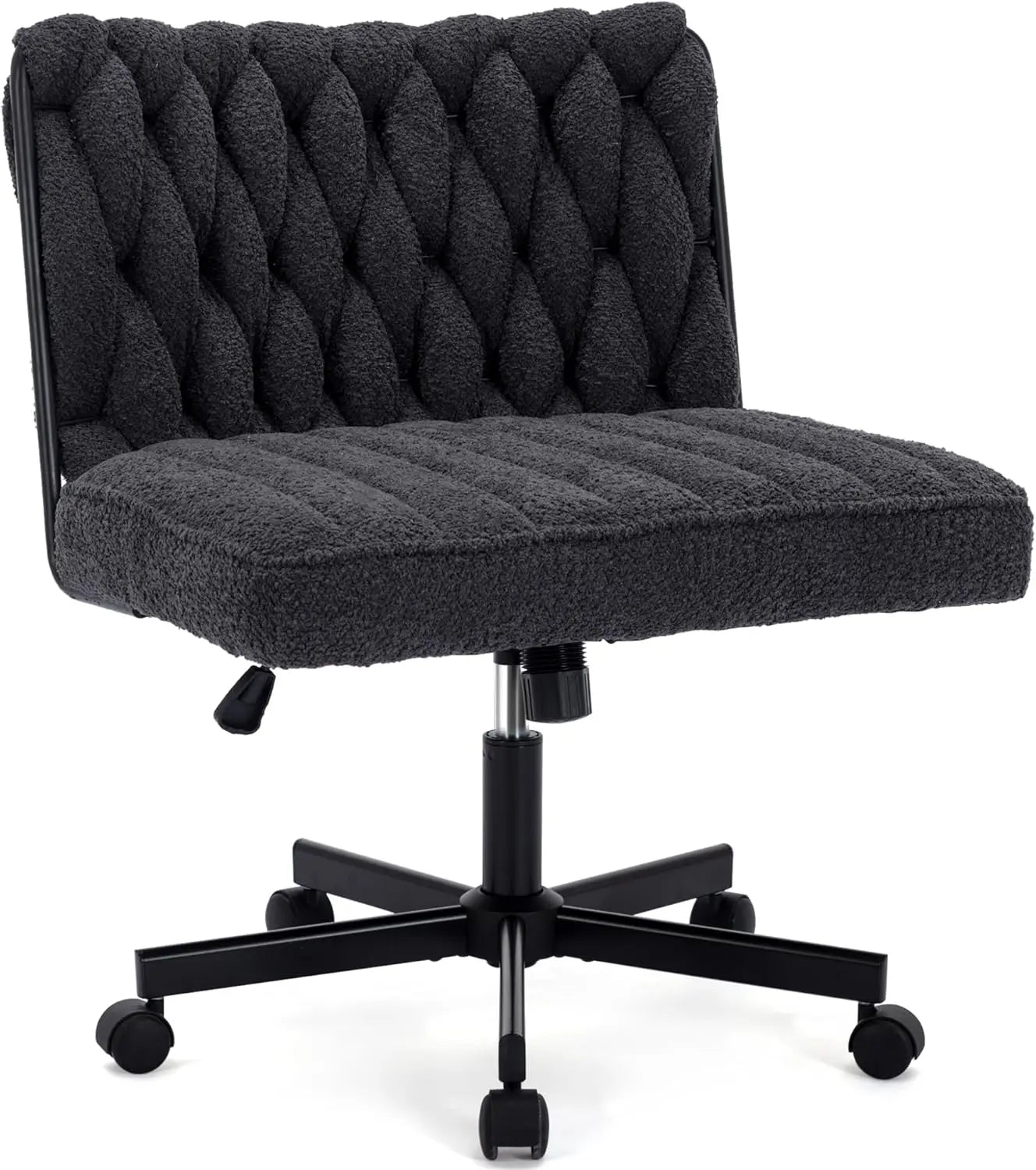 Modern Armless Vanity Desk Chair With Wide Seat