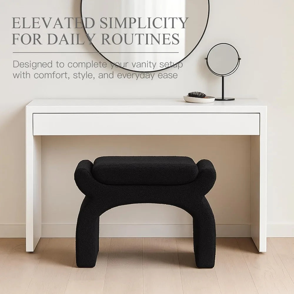 Minimalist Black Vanity Stool