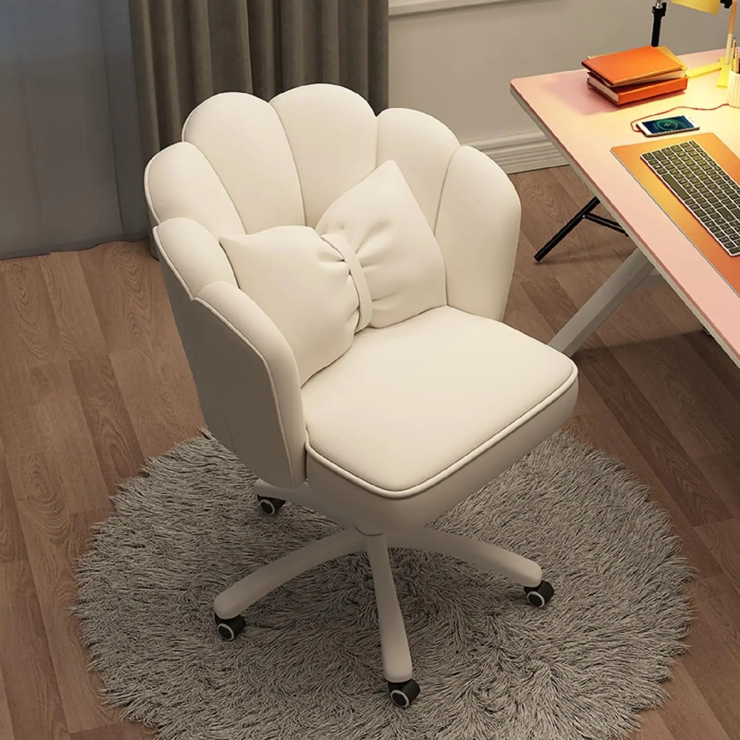 Velvet Petal Upholstered Vanity Desk Chair