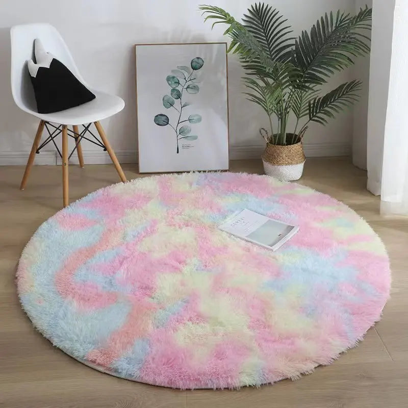 Soft Fluffy Circular Rugs for Vanity Desk Chair