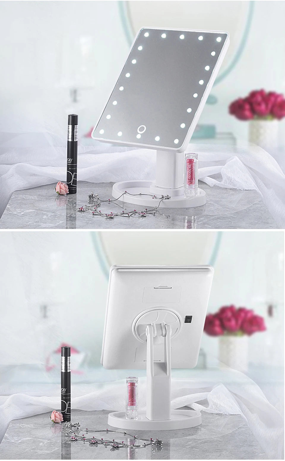 Rotatable LED Light Makeup Mirror