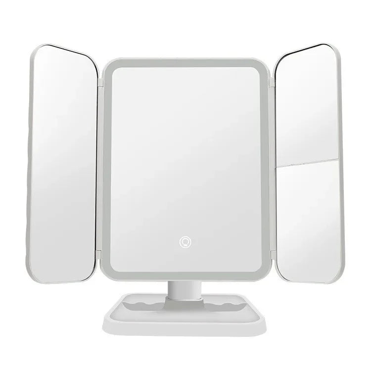 Trifold LED Makeup Mirror with 2x/3x/10x Magnification