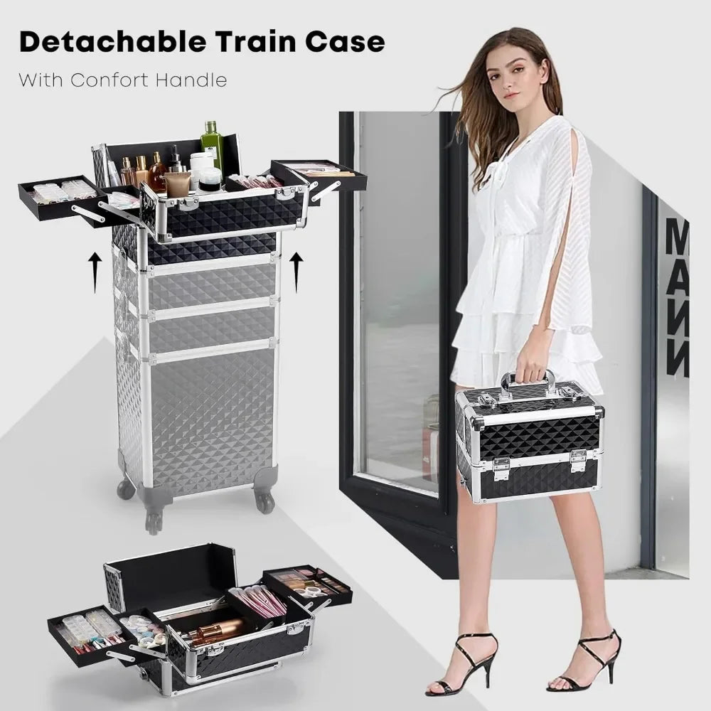 4 in 1 Rolling Makeup Train Case