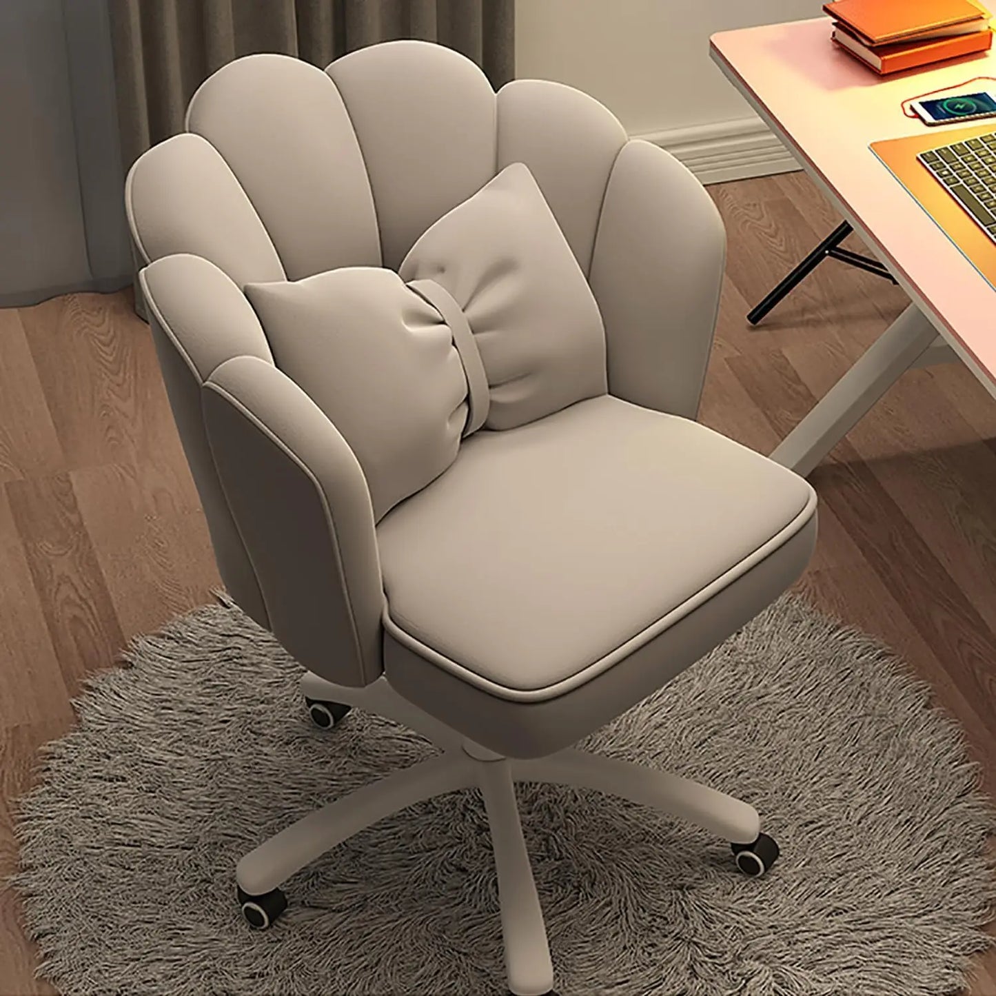 Velvet Petal Upholstered Vanity Desk Chair