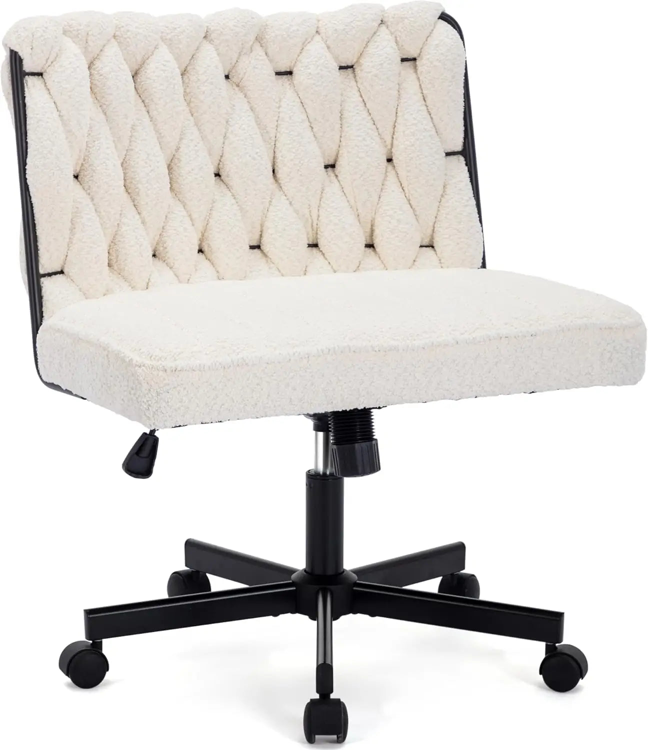 Modern Armless Vanity Desk Chair With Wide Seat