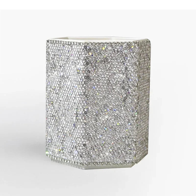 Rhinestone Desktop Dressing Table Brush Holder