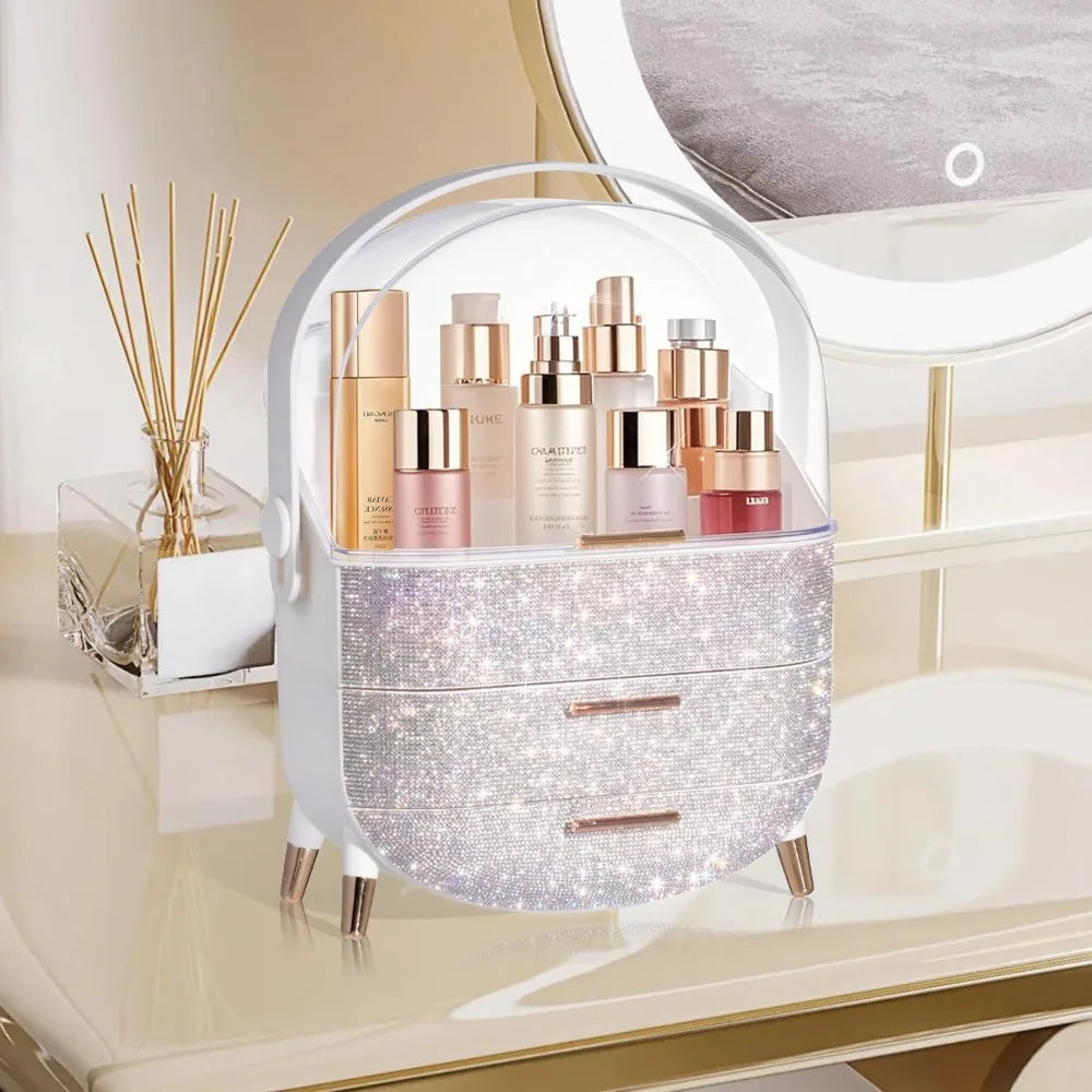 Egg Shape Glittery Makeup Storage Box