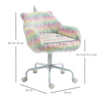 Fluffy Desk Chair With Armrests & Swivel Wheels