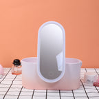 Makeup Storage Box with LED Makeup Mirror