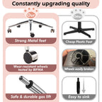 Armless Vanity Desk Chair with Teddy Fabric & Wheel