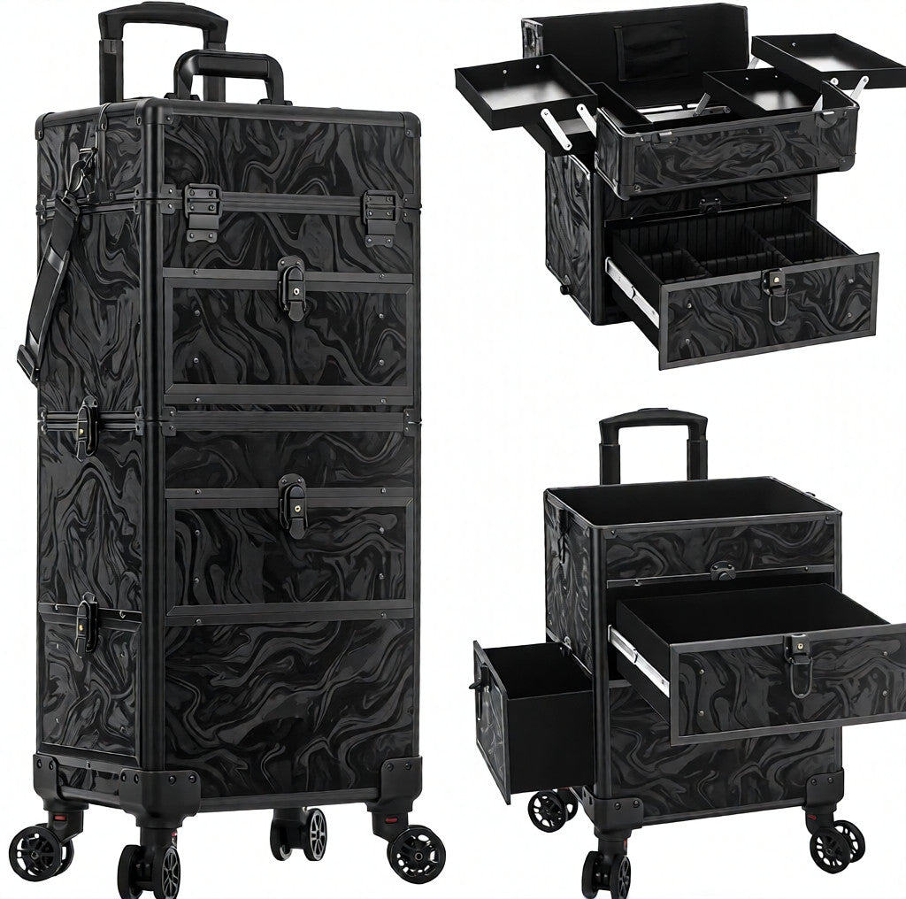 5 in 1 Makeup Trolley - Wavy Black