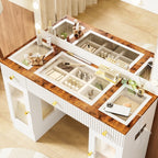 Vanity Desk with Large LED Mirror